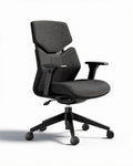 Ergonomische bureaustoel met verstelbare armleuningen en stoffering in donkergrijs 60 x 60 x 95cm