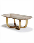 Salontafel van marmer met gouden onderstel 120 x 80 x 40cm