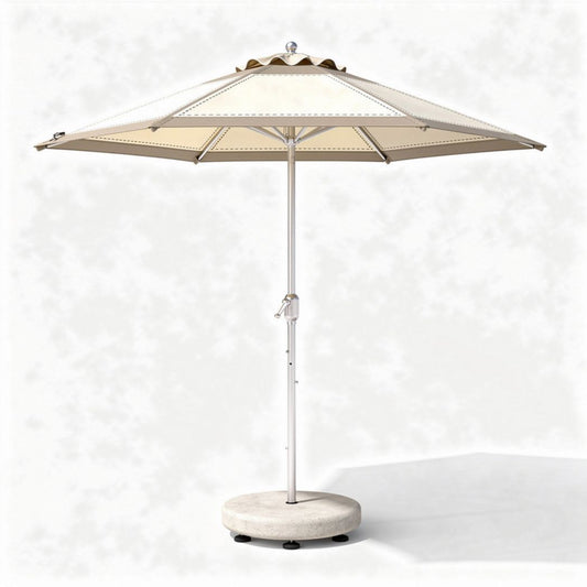 Parasol met beige doek en betonnen voet 200 x 200 x 250cm