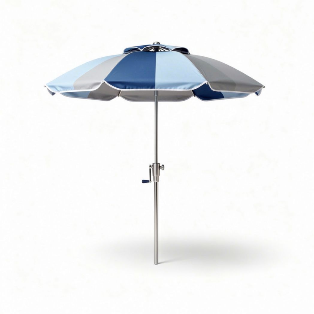 Parasol met ronde top in blauw en grijs 200 x 200 x 250cm voor buitengebruik