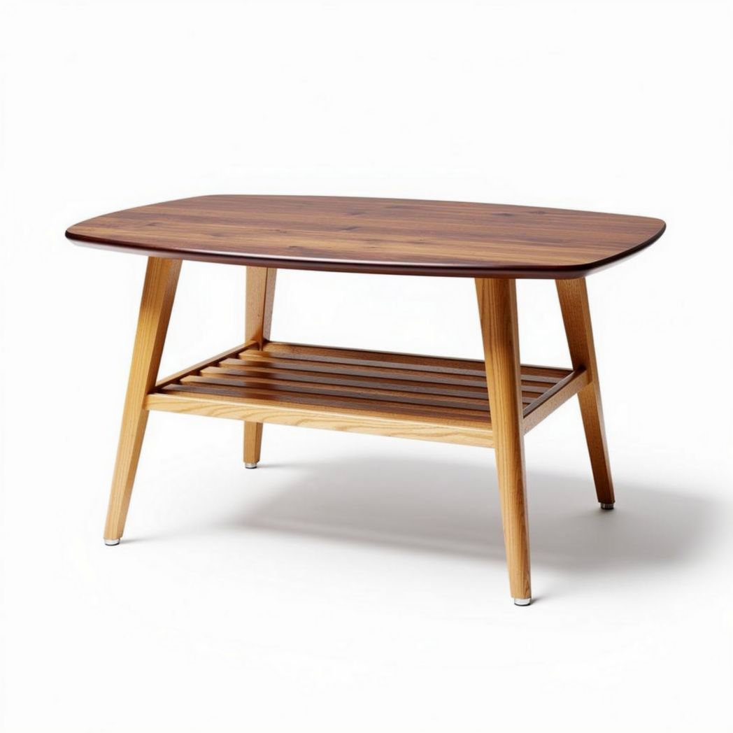 eiken salontafel met onderplank 120 x 60 x 45cm bruin naturel